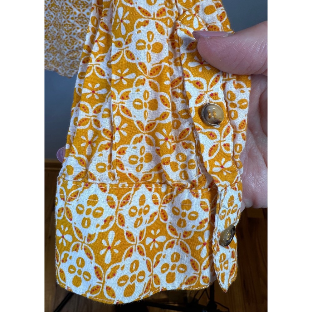 Maeve‎ x Anthropologie Petrin Buttondown Shirt Yellow Cotton Size 6 - Picture 6 of 7